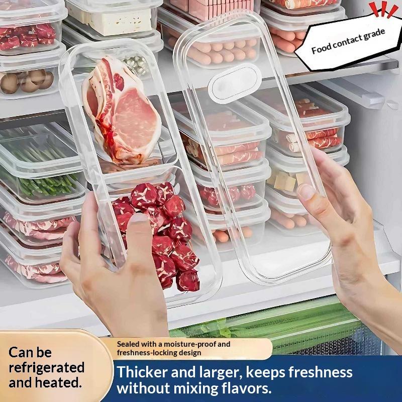 Food Storage In Pantry - กล่องเก็บอาหารแบบซ้อนกันได้สำหรับตู้เย็นและตู้แช่แข็ง 1 ชิ้น กล่องเก็บของทรงสี่เหลี่ยมสำหรับจัดระเบียบของว่างในครัว