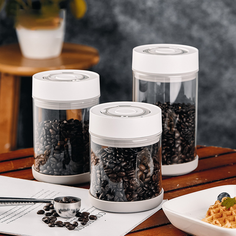 Food Storage For Room - โถแก้วเก็บเมล็ดกาแฟแบบกันความชื้นในครัว โถสูญญากาศอัตโนมัติอัจฉริยะ โถปิดผนึกอาหาร ผลไม้ ธัญพืช ชา