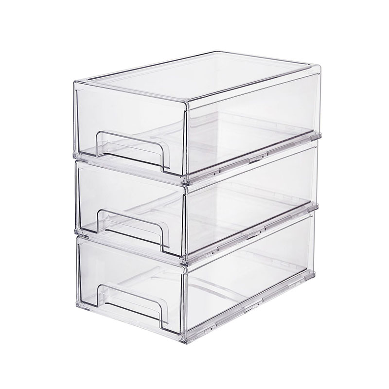 Stackable Pantry Bin - กล่องที่เก็บเครื่องสำอางแต่งหน้าอะคริลิคการจัดประเภทตู้เย็นตู้กับข้าวมีลิ้นชักจัดระเบียบความจุสูง