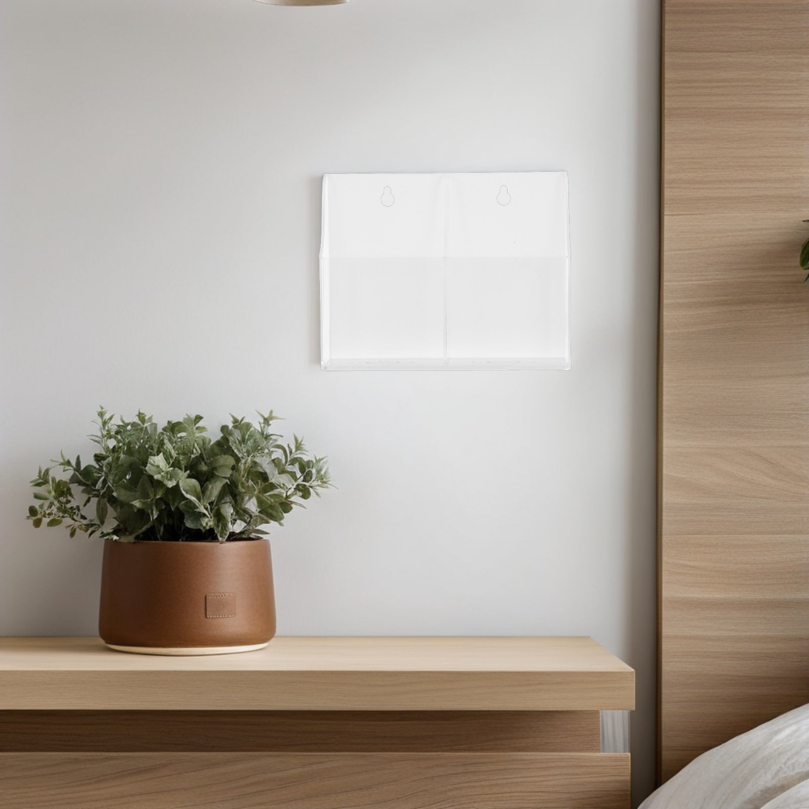 Food Storage For Room - กล่องเก็บของติดผนังอะคริลิก ดีไซน์ทันสมัย โปร่งใส สำหรับรีโมท โทรศัพท์มือถือ ที่จัดระเบียบผนังข้างเตียงและห้องนั่งเล่น