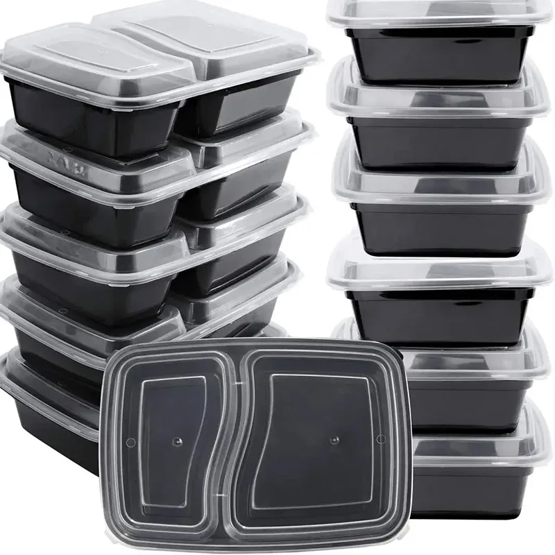 Food Storage Safety - 10 ชุดกล่องอาหารทิ้งพร้อมฝาปิดไมโครเวฟกล่องเก็บอาหารห้องครัวตู้เย็นภาชนะเก็บทนทาน STACKABLE