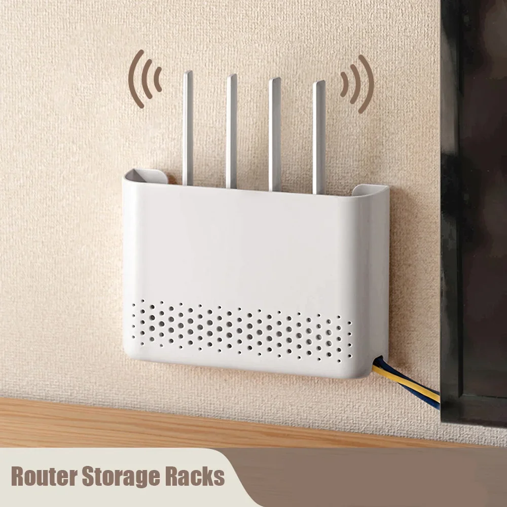 Food Storage For Room - กล่องเก็บเราเตอร์ ชั้นวางของ ติดผนังแบบไม่ต้องเจาะ ที่จัดระเบียบห้องนั่งเล่น ที่ซ่อนเราเตอร์ WiFi