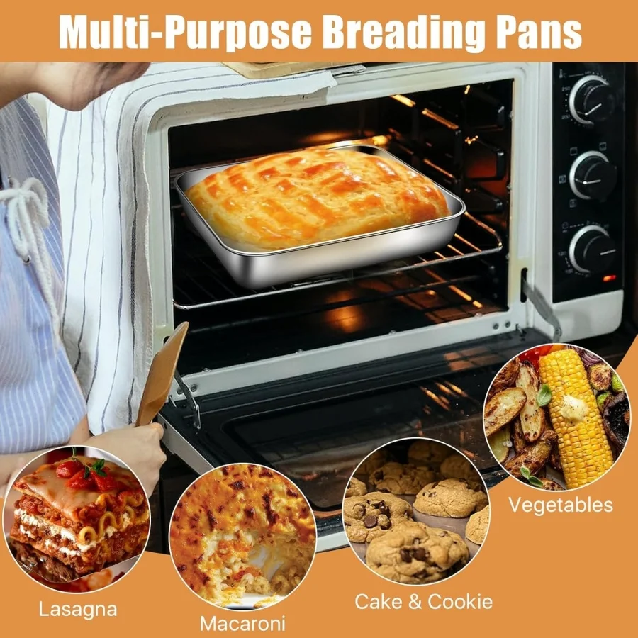 Food Storage Containers With Lids - กล่องอาหารกลางวันสแตนเลสแบบปิดสนิท ทรงสี่เหลี่ยม พร้อมฝาปิด สำหรับเก็บรักษาอาหารสดและจัดเก็บผลไม้ในตู้เย็น
