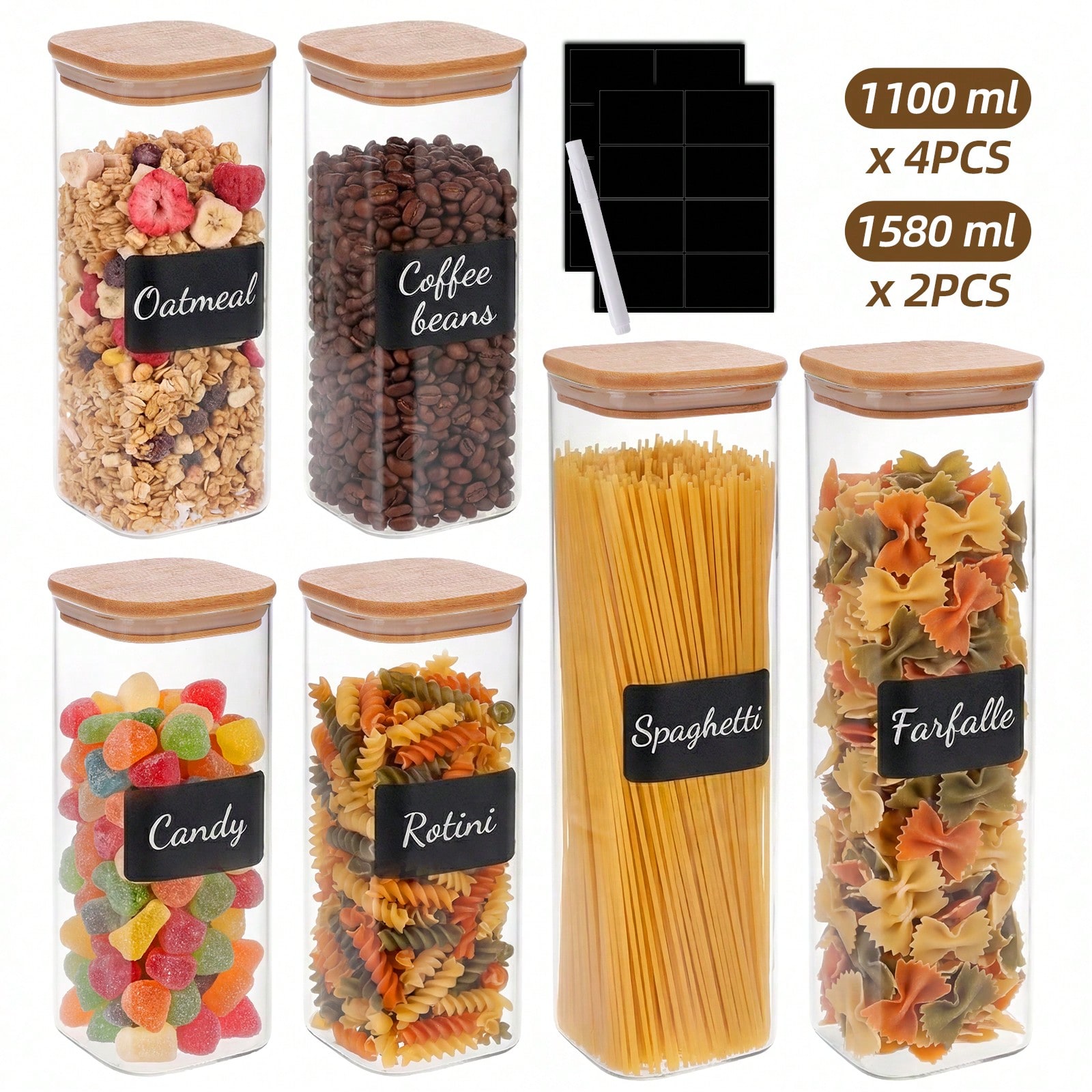 ชุดภาชนะเก็บอาหารแก้วพร้อมฝาปิ - Food Storage In Pantry บทวิจารณ์และราคา