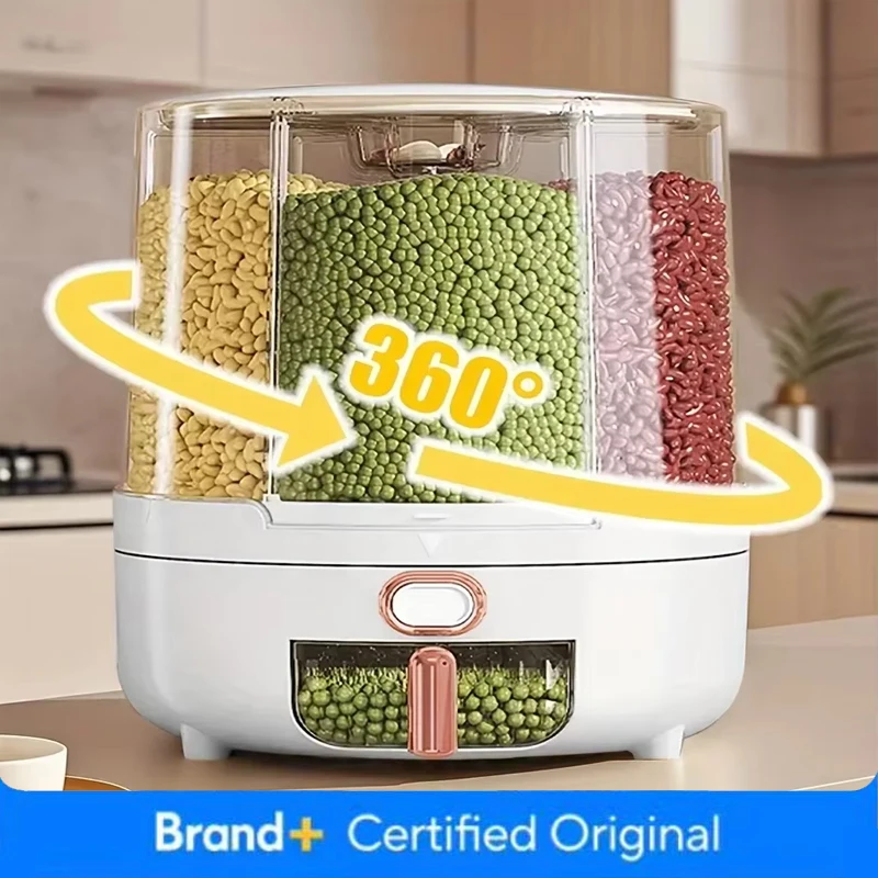 6-คอมพาร์เมนท์ 360 °   ภาชนะเก - Food Storage In Pantry บทวิจารณ์และราคา