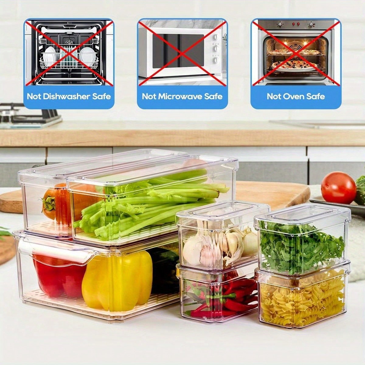ชุดกล่องจัดระเบียบตู้เย็นแบบซ้ - Stackable Pantry Bin บทวิจารณ์และราคา