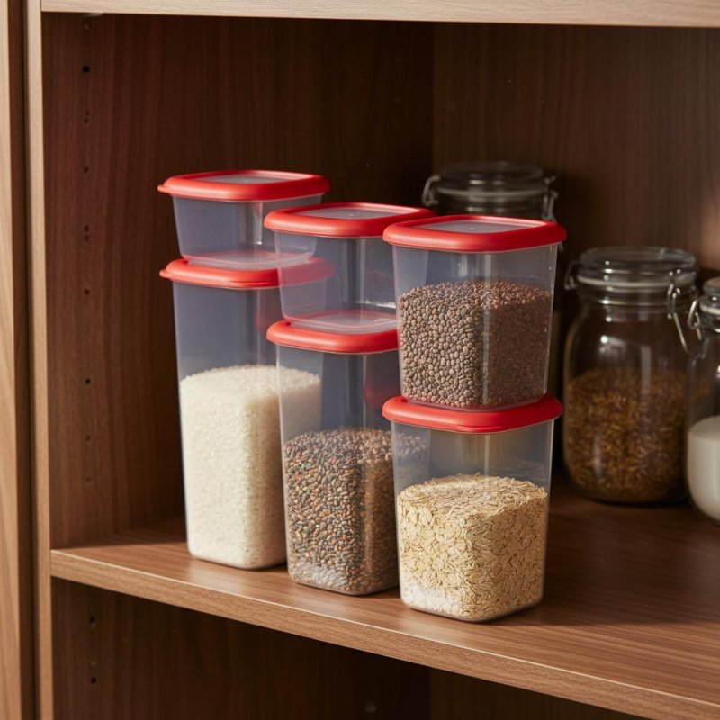 ชุดกล่องถนอมอาหารสุญญากาศ 6 ชิ - Stackable Pantry Bin บทวิจารณ์และราคา