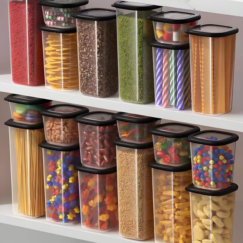 ชุดกล่องถนอมอาหารสุญญากาศ 6 ชิ - Stackable Pantry Bin บทวิจารณ์และราคา