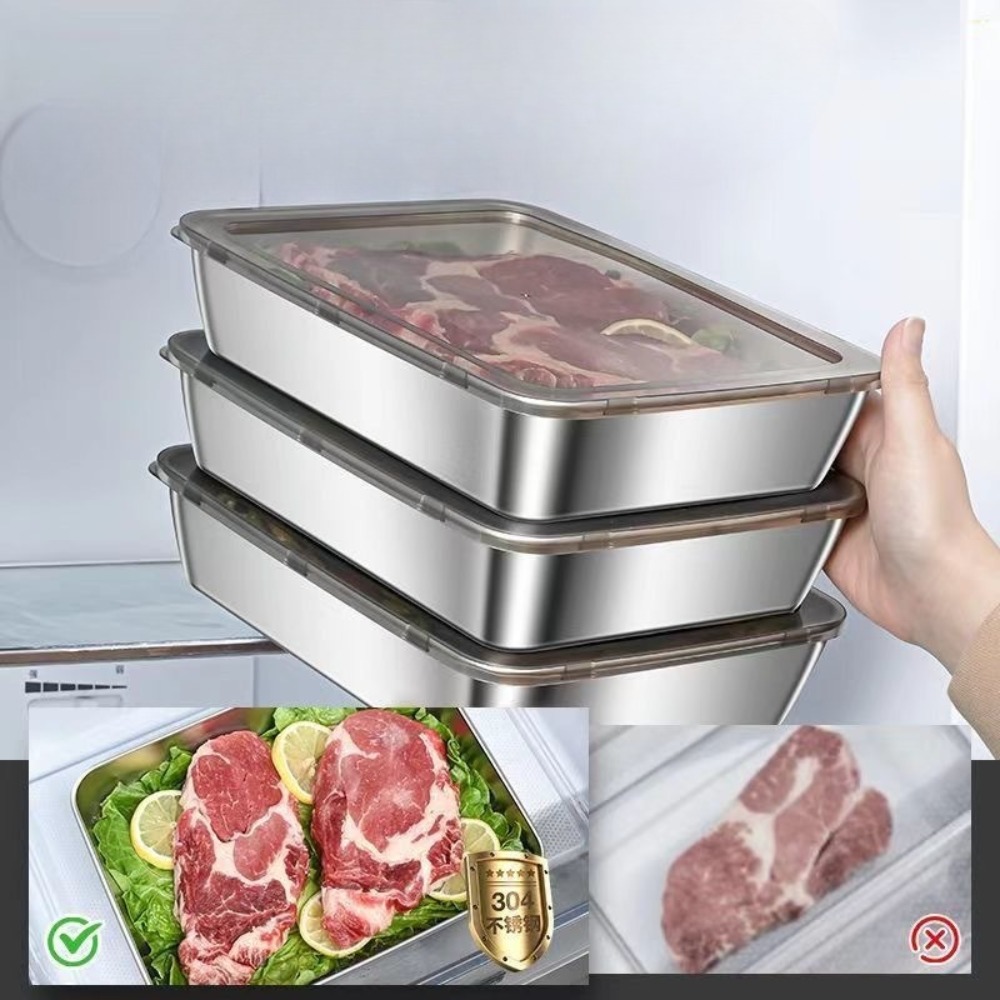 ถาดเสิร์ฟสแตนเลสเกรดอาหารพร้อม - Food Storage Containers With Lids บทวิจารณ์และราคา