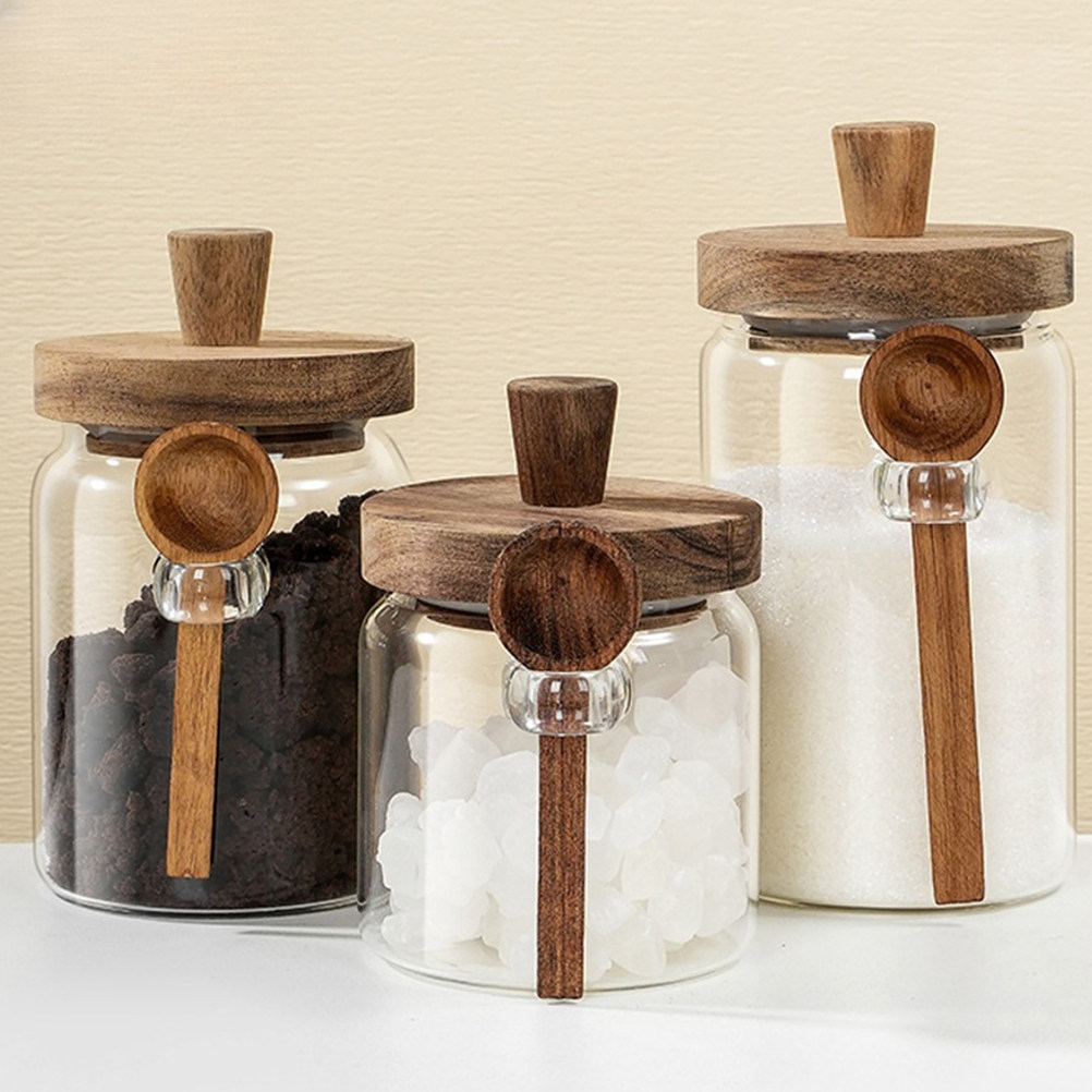 โถเก็บอาหารแก้วใสพร้อมฝาไม้ปิด - Food Storage Containers With Lids บทวิจารณ์และราคา
