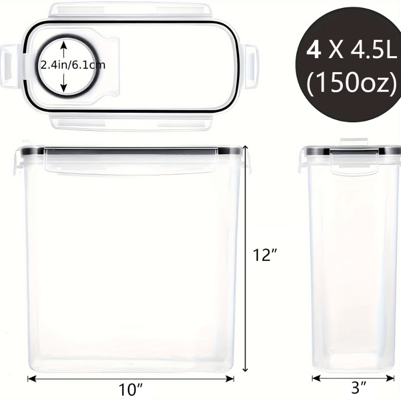 ชุด 4 ชิ้น กล่องเก็บอาหารแห้งแ - Food Storage In Pantry บทวิจารณ์และราคา