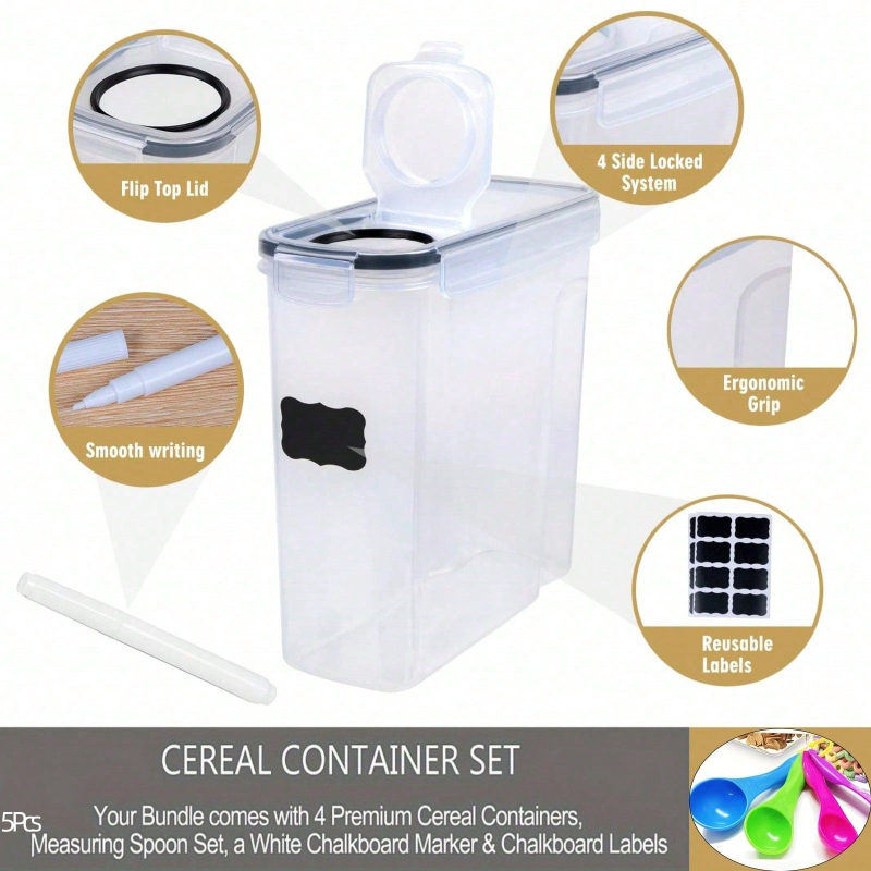 ชุด 4 ชิ้น กล่องเก็บอาหารแห้งแ - Food Storage In Pantry บทวิจารณ์และราคา