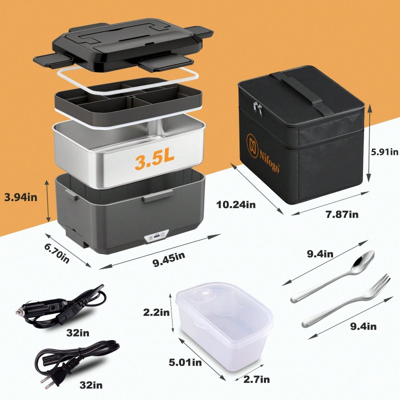 กล่องอาหารอุ่นไฟฟ้าแบบใช้งานสอ - Food Storage Warmer บทวิจารณ์และราคา